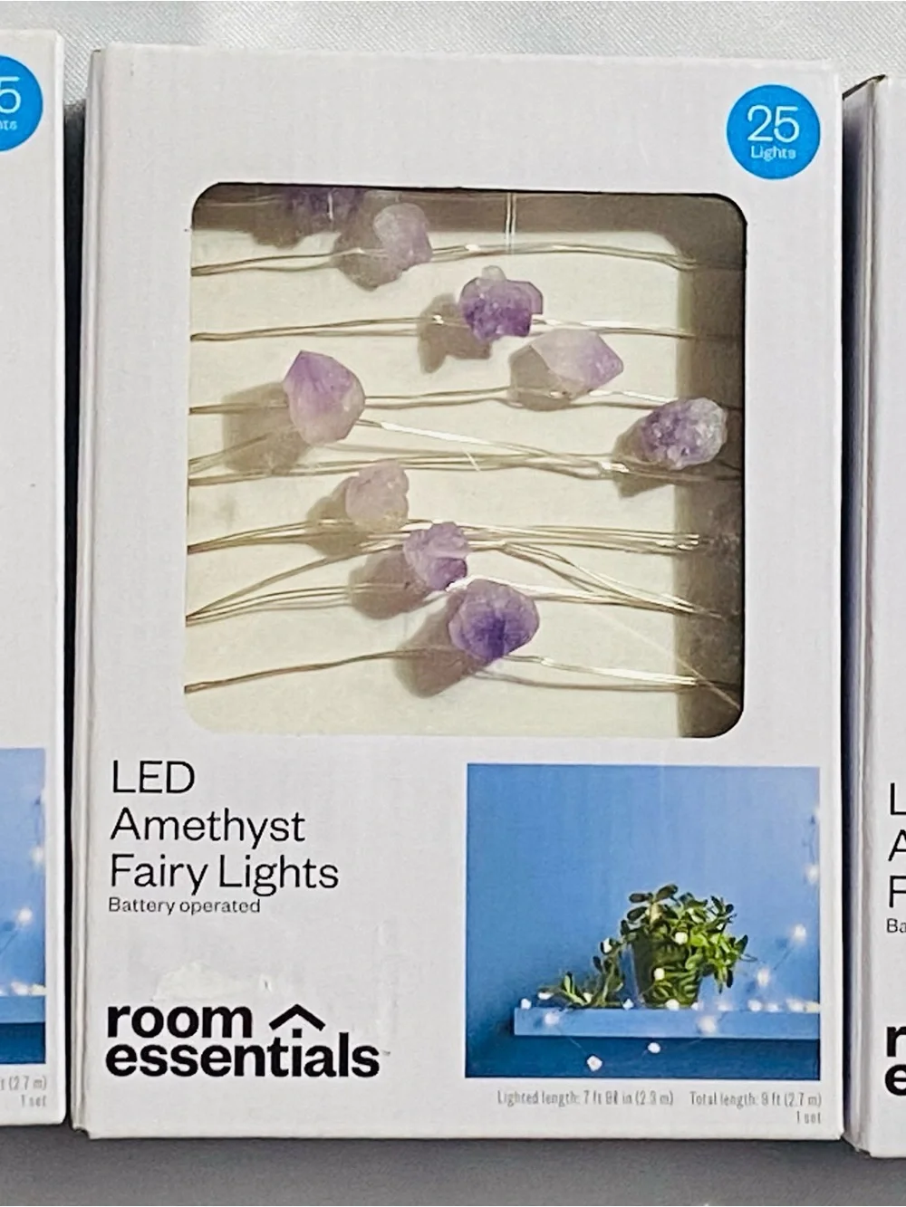 Room Essentials Purple Amethyst-Style LED String Lights-3 PACKS